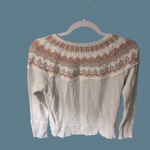 Free People cream Mandala Swit Fair Isle Waffle Thermal GUC